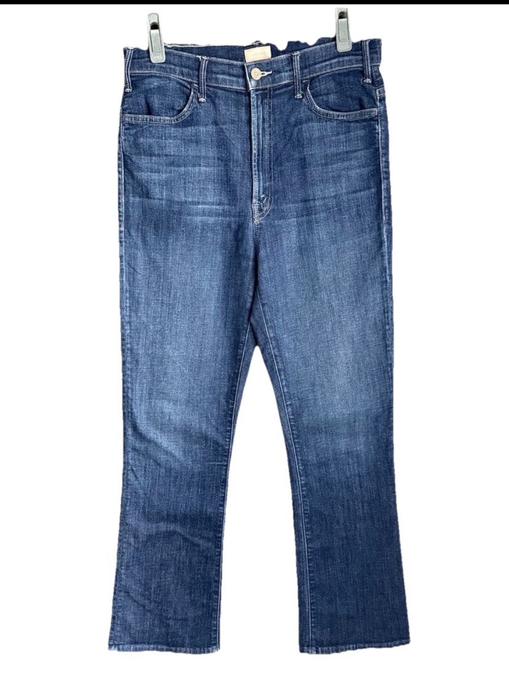 MOTHER The Hustler Ankle Clean Sweep Denim Jeans Blue Size 31 High Rise Cropped